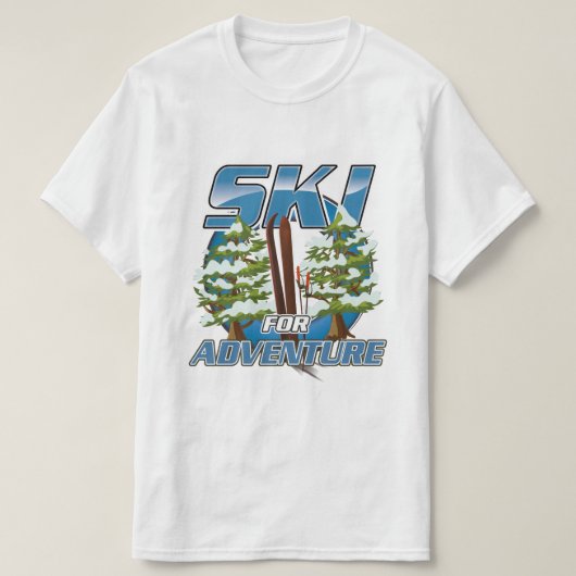 冒険の旅行のロゴのためのスキー Tシャツ (デザイン正面)