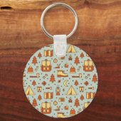 冒険の旅行アイコン、シームレスなパターン。 キーホルダー (正面)