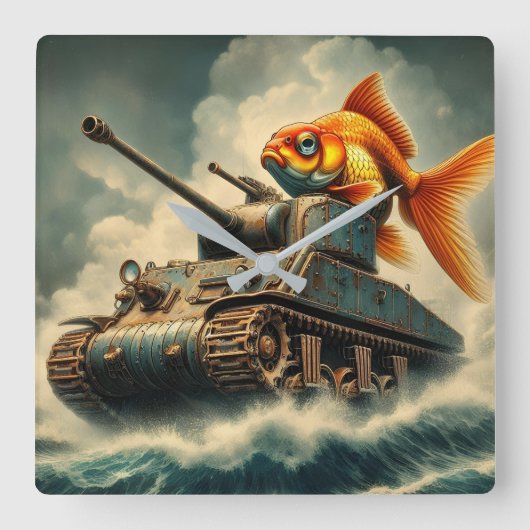 「冒険の時間」ウォールクロック スクエア壁時計 (正面)