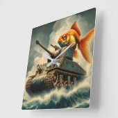 「冒険の時間」ウォールクロック スクエア壁時計 (傾斜)