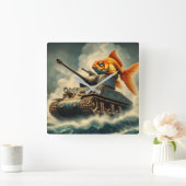 「冒険の時間」ウォールクロック スクエア壁時計 (ホーム)