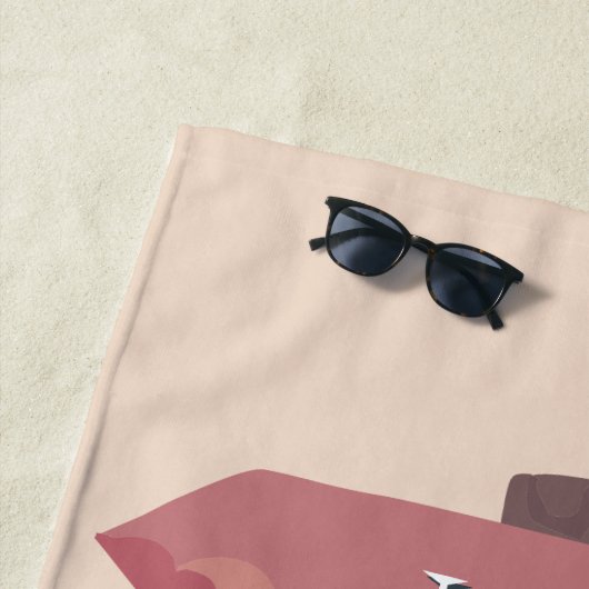 冒険の木製矢印の標識に名前を入れる ビーチタオル (インサイチュ)