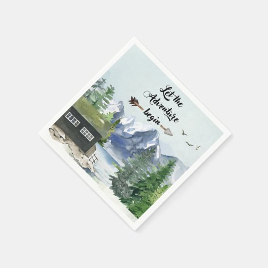 冒険の水の色素朴を始める スタンダードカクテルナプキン (角)