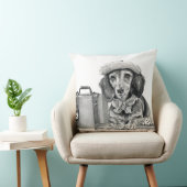 冒険の準備ができているダッパーdachshand クッション (椅子)