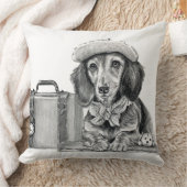 冒険の準備ができているダッパーdachshand クッション (ブランケット)