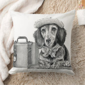 冒険の準備ができているダッパーdachshand クッション (ブランケット)