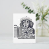 冒険の準備ができているダッパーdachshand ポストカード (スタンド正面)
