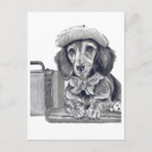 冒険の準備ができているダッパーdachshand ポストカード (正面)