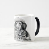 冒険の準備ができているダッパーdachshand モーフィングマグカップ (正面右)