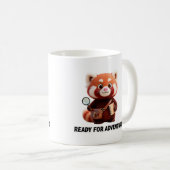 冒険の準備OKかわいいレッサーパンダ探検家 コーヒーマグカップ (正面右)