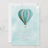 冒険の熱気の気球のベビーシャワーの招待状 招待状 (裏面)
