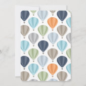 冒険の熱気の気球の男の子のベビーシャワー 招待状 (裏面)