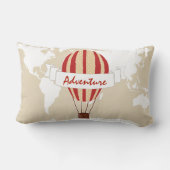 冒険の猛烈な気球及び世界地図 ランバークッション (裏面)
