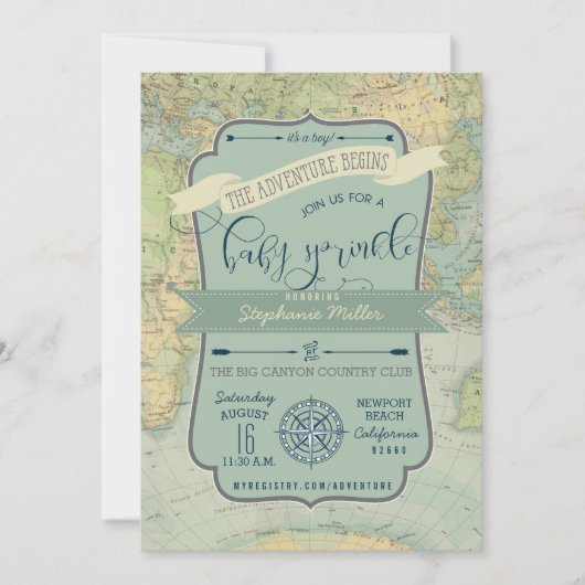 冒険の男の赤ちゃんは招待状を振りかけます 招待状 (正面)