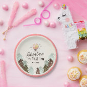 冒険の紙皿旅行ピンクの女の子のシャワー ペーパープレート (パーティー)