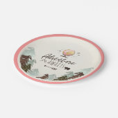 冒険の紙皿旅行ピンクの女の子のシャワー ペーパープレート (アングル)