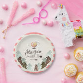 冒険の紙皿旅行ピンクの女の子のシャワー ペーパープレート (パーティー)