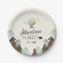 冒険の紙皿旅行ヴィンテージの地球のシャワー