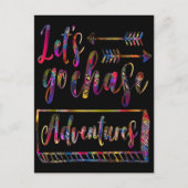 冒険の追跡に行こう冒険レトロ引用文P ポストカード (正面)
