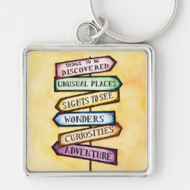 冒険の道路標識旅行芸術 キーホルダー