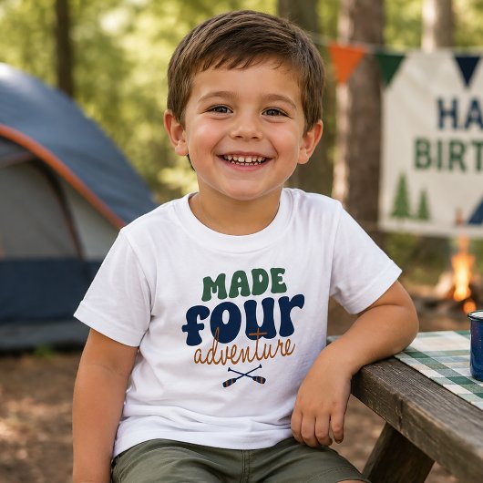冒険の4歳の誕生日 ベビーTシャツ