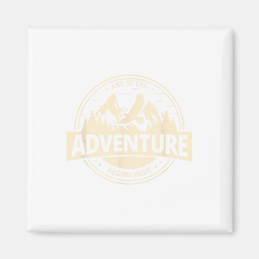 冒険はここから始まる 山 登山 キャンピング B マグネット (正面)