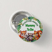 冒険はウッドランドのお母さんが赤ちゃんシャワーを待つ 缶バッジ (正面&裏面)