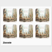 冒険はウッドランドの赤ちゃんシャワーを待つ スクエアシール (シート)