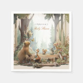 冒険はウッドランドの赤ちゃんシャワーを待つ スタンダードカクテルナプキン (正面)
