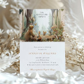 冒険はウッドランドの赤ちゃんシャワーを待つ 招待状