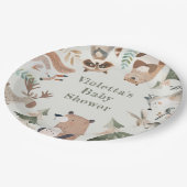 冒険はウッドランド動物かわいい赤ちゃんシャワーを待つ ペーパープレート (アングル)