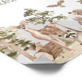 冒険はウッドランド動物の赤ちゃんシャワー食品を待つ ポスター (角)