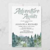 冒険はカップルのベビーシャワー山を待ちます 招待状 (正面)