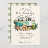 冒険はキャンパー夏の赤ちゃんシャワーを始める 招待状 (正面/裏面)