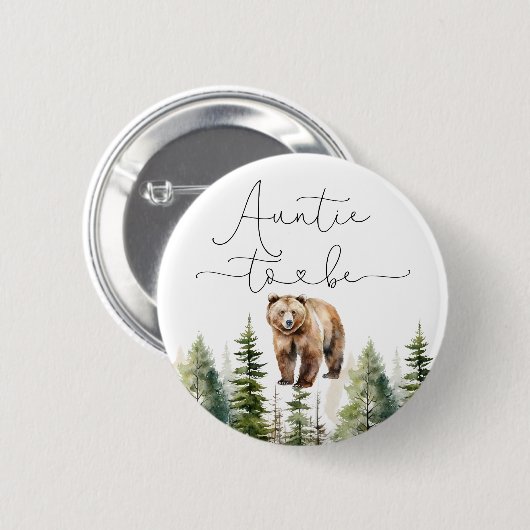 冒険はクマの赤ちゃんシャワー叔母が待っている 缶バッジ (正面&裏面)