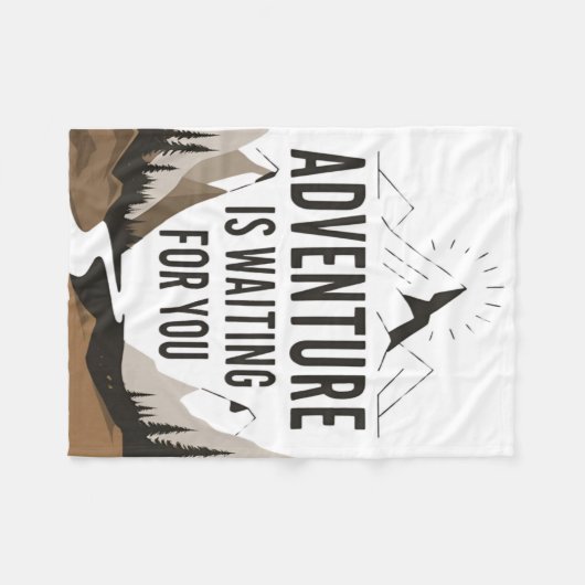 冒険はハイキング恋人のギフトアウトドア待ち フリースブランケット (正面(横))