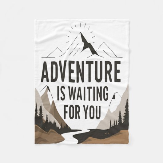 冒険はハイキング恋人のギフトアウトドア待ち フリースブランケット (正面)