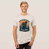 冒険はパウシブル 黒猫ハイカー リュックサック トライブレンドTシャツ (正面全面)
