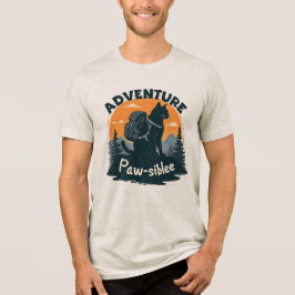 冒険はパウシブル 黒猫ハイカー リュックサック トライブレンドTシャツ