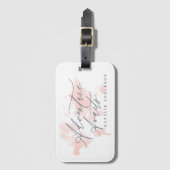 冒険はピンクの水の色の世界地図を待っている ラゲッジタグ (正面縦)
