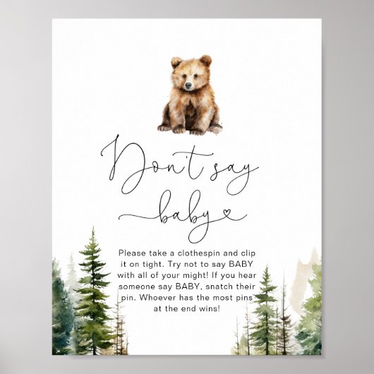 冒険はフォレストのクマを待っている言わないベビーゲーム ポスター (正面)