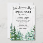 冒険はベビーシャワーの招待状を始めます 招待状 (正面)