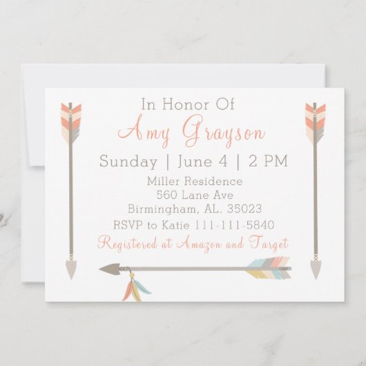 冒険はベビーシャワーの招待状を待ちます 招待状 (裏面)