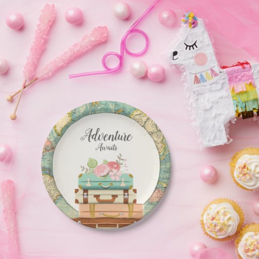 冒険はベビーシャワーの紙皿旅行を待ちます ペーパープレート (パーティー)
