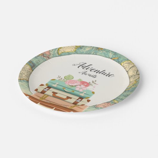 冒険はベビーシャワーの紙皿旅行を待ちます ペーパープレート (アングル)