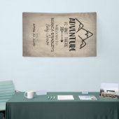 冒険はベビーシャワー|の素朴な木そこにあります 横断幕 (トレードショー)