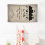 冒険はベビーシャワー|の素朴な木を待ちます 横断幕 (インサイチュ)