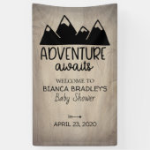 冒険はベビーシャワー|の素朴な木を待ちます 横断幕 (縦)