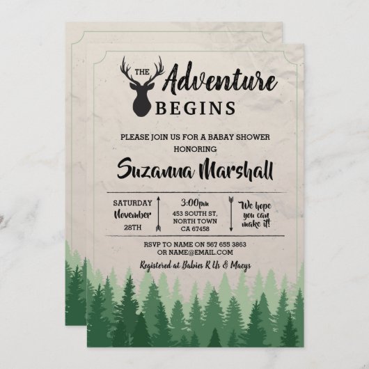 冒険はベビースワースタッグ冬を始める 招待状 (正面/裏面)