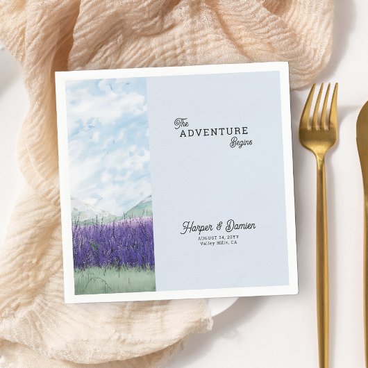 冒険はマウンテンラベンダー結婚の スタンダードカクテルナプキン